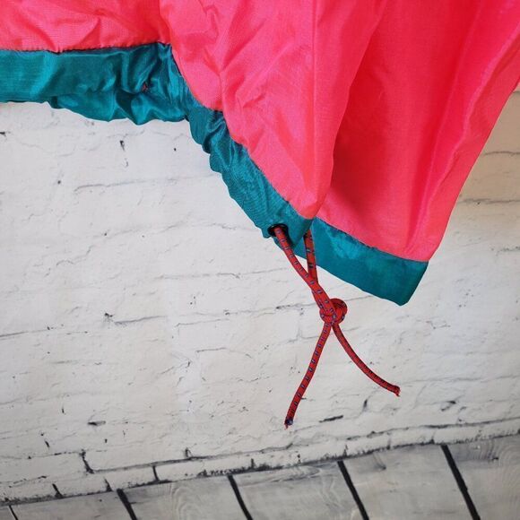 Columbia VTG Nylon Windbreaker Mens Size L Hot Pink Radial Sleeve 1/2 Zip Jacket - Picture 3 of 9